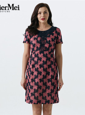 玫而美品牌专柜时尚镂空蕾丝连衣裙女中长款2019年新款MCLT06700