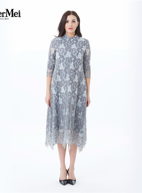 玫而美品牌专柜时尚气质飘逸柔美连衣裙长裙春秋连身裙MCLR53800
