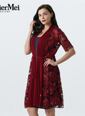 玫而美品牌专柜时尚蕾丝镂空压褶开衫女中长款19年新款MCLT05600