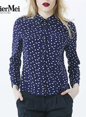 玫而美品牌专柜真丝长袖修衬衫女2018春秋身桑蚕丝上衣MCSR06800