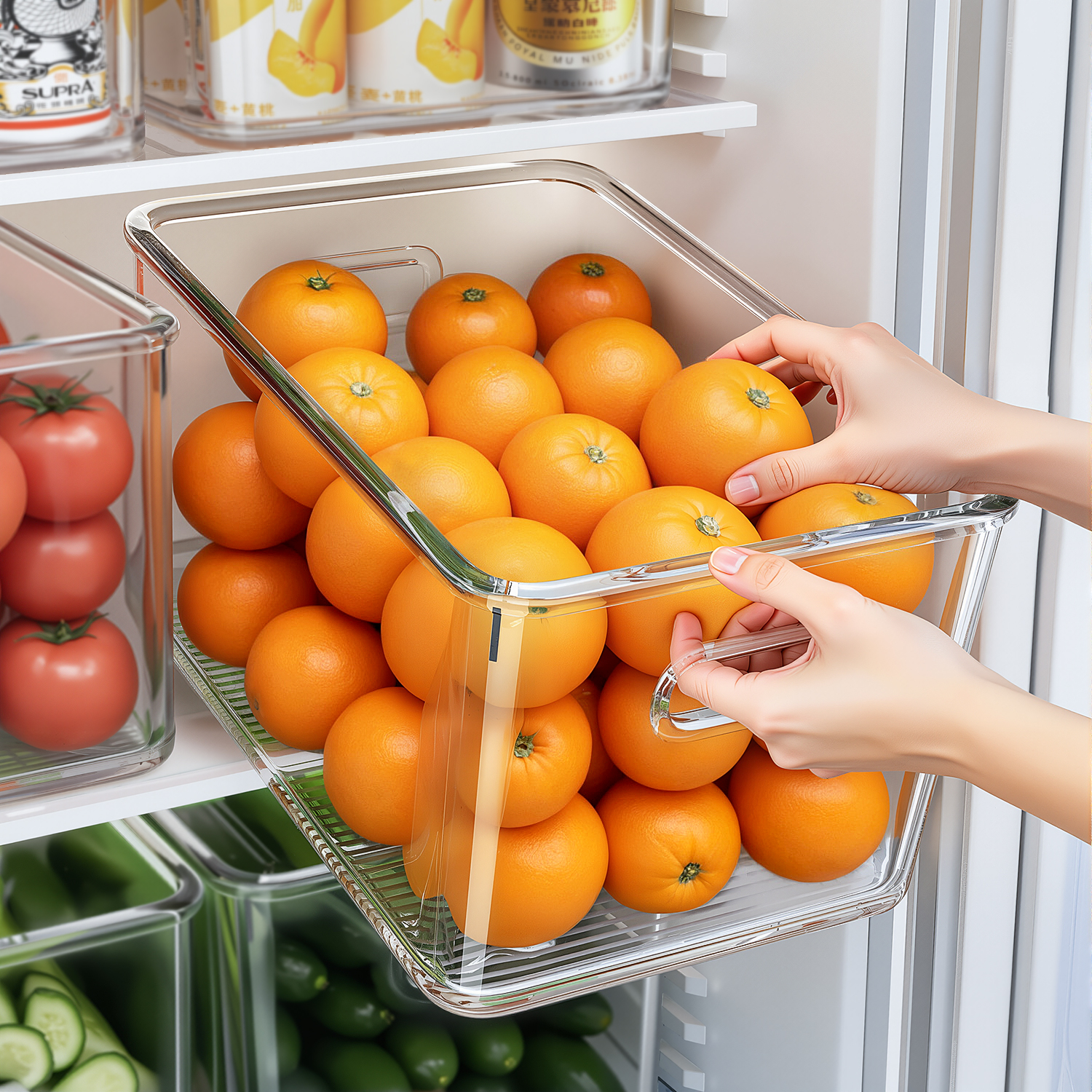 冰箱收纳盒整理盒冷冻专用食品级抗菌保鲜盒厨房蔬菜鸡蛋储物盒