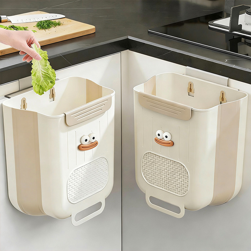 厨房垃圾桶2025新款壁挂式可折叠家用卫生间大容量厨余橱柜门专用