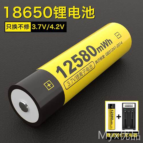 18650锂电池大容量3.7v/4.2v收音机头灯强光手电筒电蚊拍可充电器