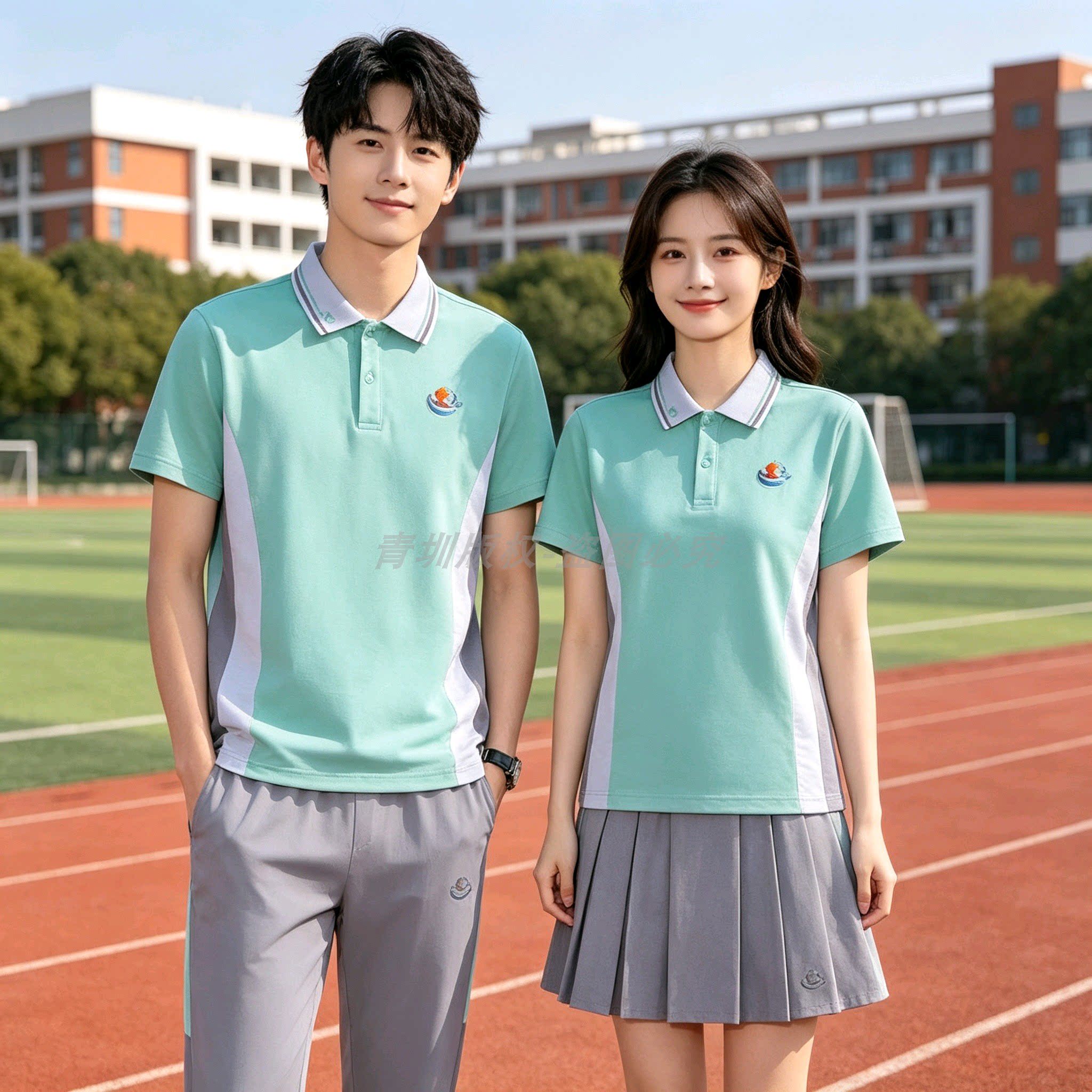 宜春校服江西宜春统一校服小学初高中学生新款夏季短袖短裤裙套装