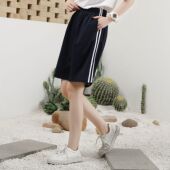 校服裤 两道杠夏薄款 子中小学生二条杠五分短裤 纯棉初高中运动校裤