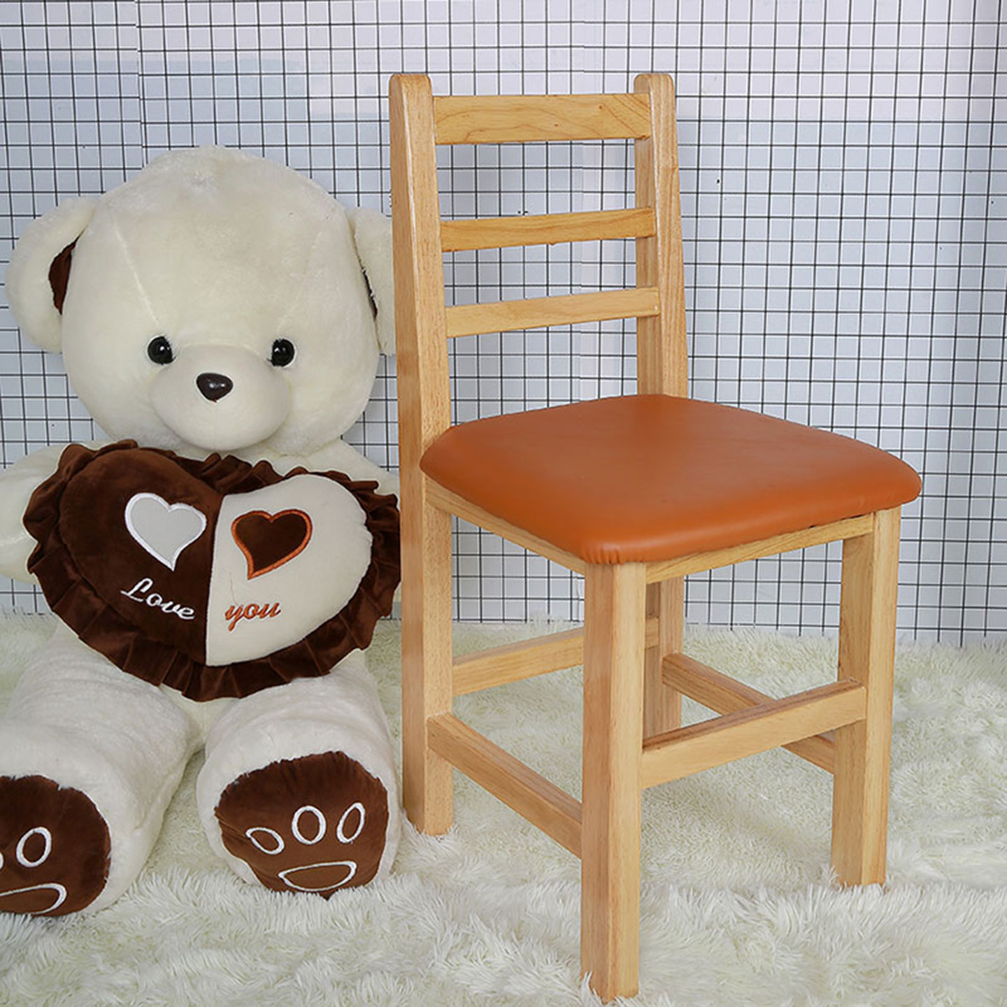 实木整体课椅课凳学校学生书椅培训椅子免安装一体靠背椅四方凳子