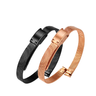 天姵适配斐乐FLL38-616精钢手表带米兰编织细网金属表链女士网带