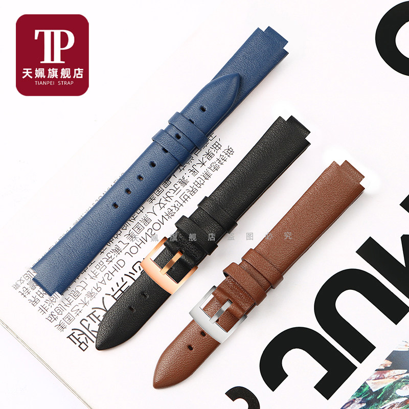 适配casio卡西欧SHE-4543欧8八边形手表带女SHEEN系列真皮表链凸