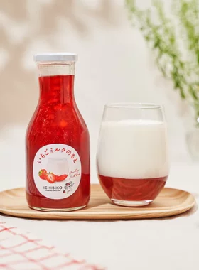 【现货】日本ICHIBIKO可以吃到果肉的草莓酱浓缩液可兑牛奶抹面包