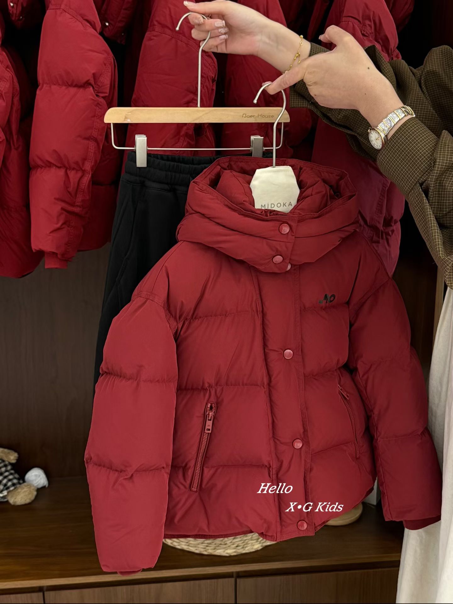 2025冬新款男女童中大童韩版连帽羽绒服外套90白鸭绒面包服外套