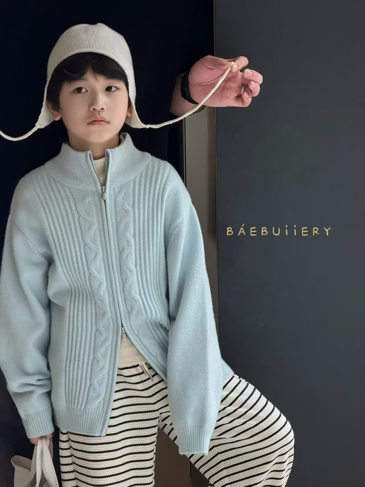 品牌童装2025秋冬儿童拉链开衫绵羊毛混纺毛衣男女童外套528061