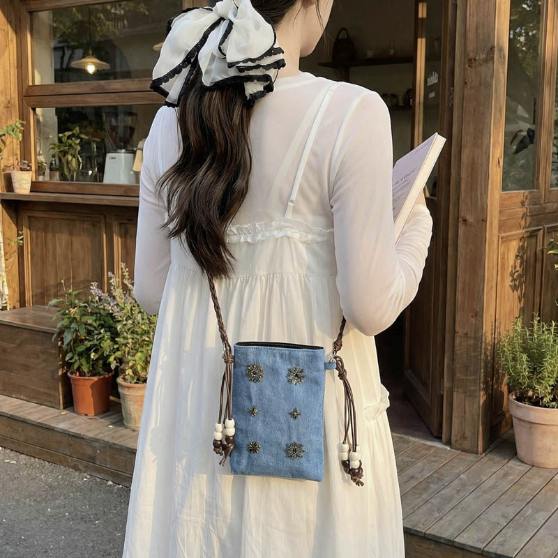 手机包女斜挎2026新款超火牛仔布夏季迷你小包高级感时尚单肩包