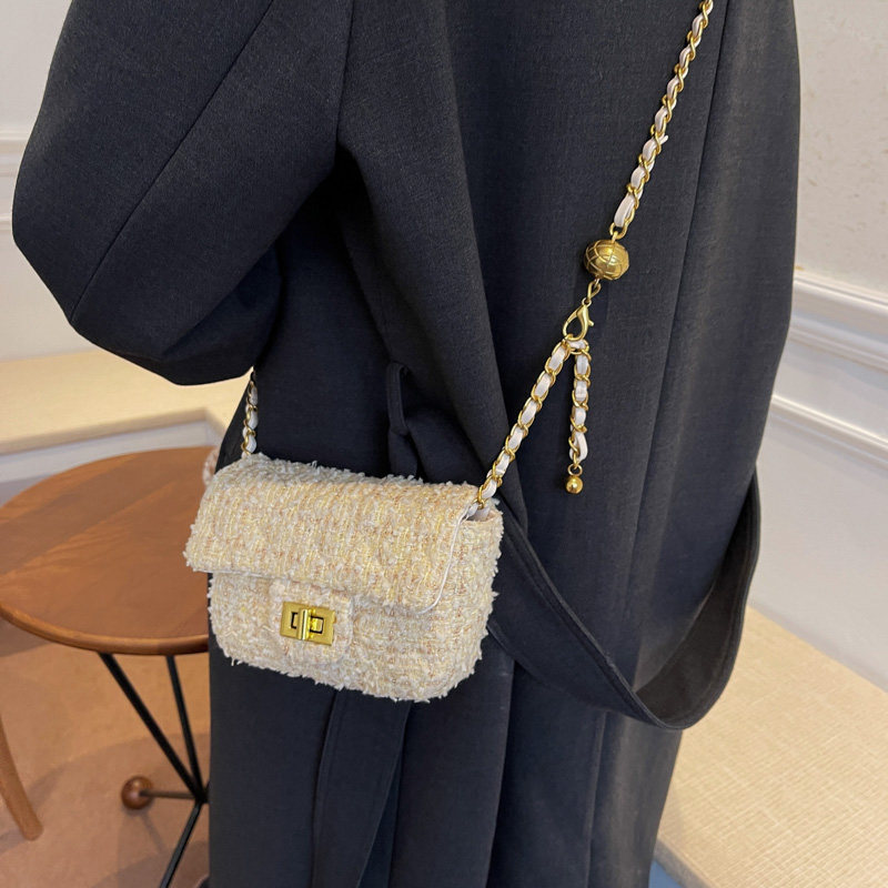 小众设计休闲毛呢链条包女秋冬2025超火精致时尚百搭单肩斜挎包