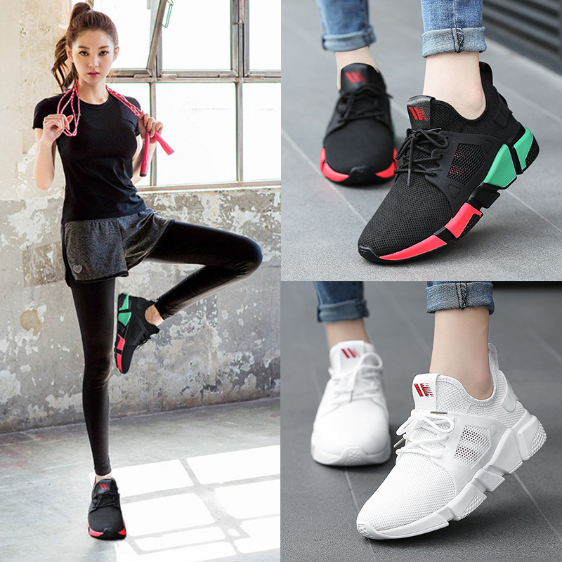 卡多芬黑色运动鞋女韩版休闲鞋厚底2019新款春款透气轻便跑步健身|msdalam kategori Kasut wanita, kasut rendah - dari Buy2taobao.com untuk memberikan perkhidmatan ejen Taobao profesional membeli