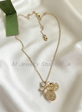 KS系列时尚小众柠檬片珍珠项链