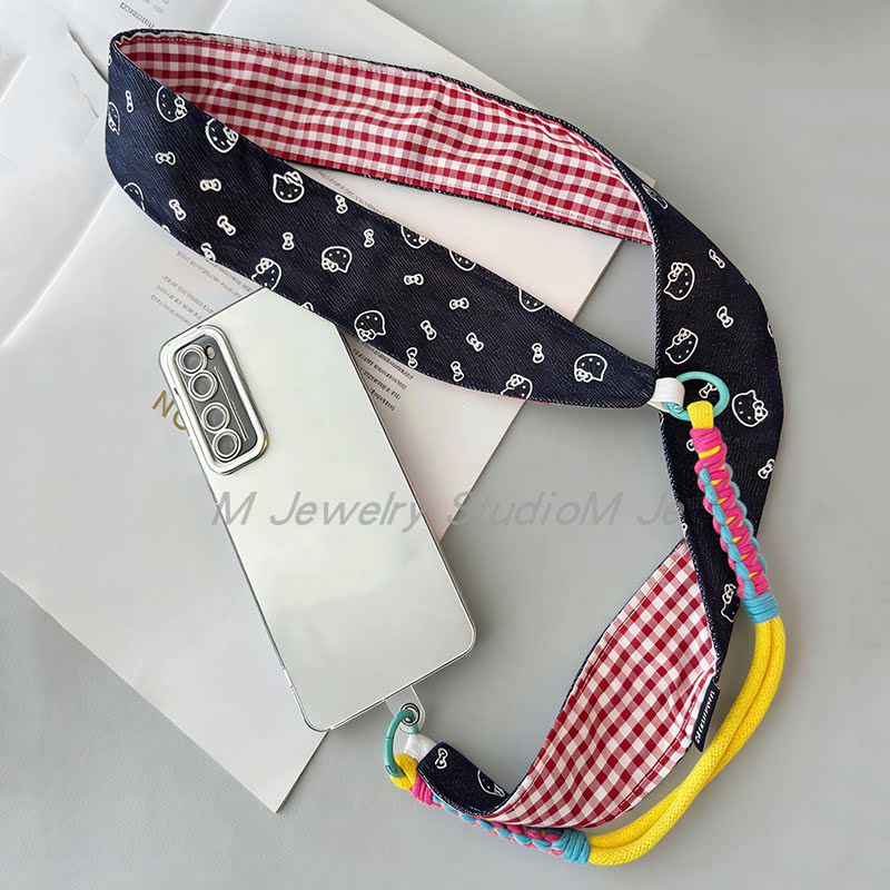 可爱米奇老鼠KT猫手机挂绳长绳短绳垫片防丢斜挎挂绳手机链挂包包