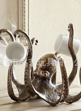 跨境新品章鱼雕塑八爪鱼家居树脂摆件 客厅花园景观海洋美陈装饰