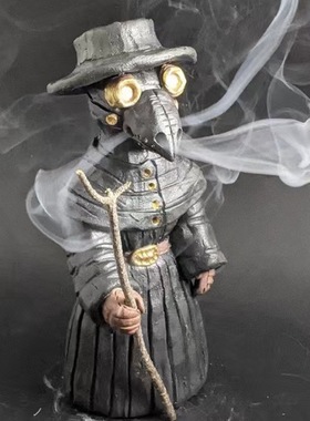 跨境万圣节乌鸦先生香炉容器装饰品摆件家居创意香薰毒气乌鸦摆件