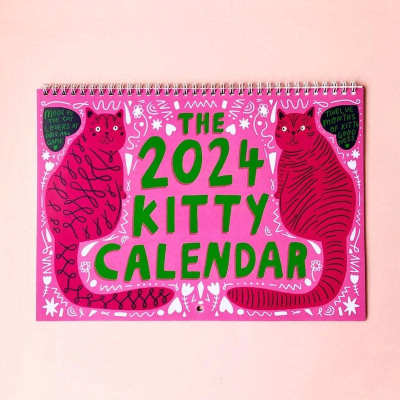 跨境新品 2024 Kitty Calendar 猫咪日历 小猫挂历墙壁规划师