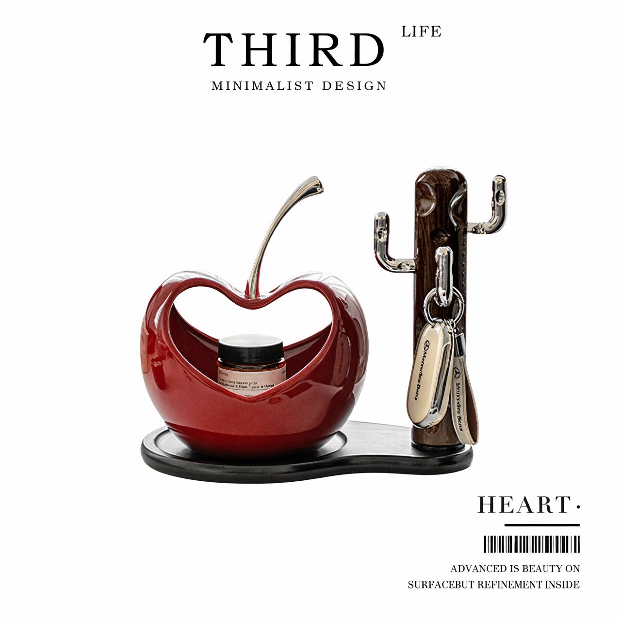 Life's·Heart·收纳置物架客厅摆件轻奢玄关放钥匙装饰乔迁|红桃
