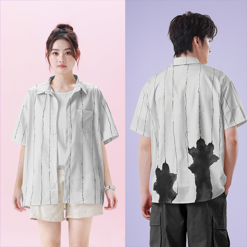 猫咪爪子抓痕可爱宠物艺短袖衬衫