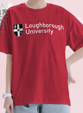 英国拉夫堡大学LU名校学生夏纯棉短袖T恤男女休闲大码衣服设 无界