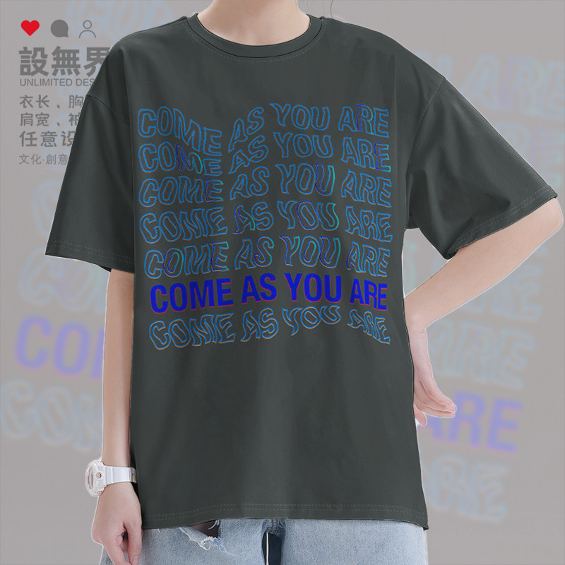 保持本色Come As You Are英文歌曲吉他简谱短袖T恤男女夏设 无界