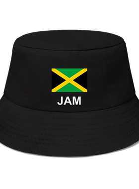 牙买加Jamaica国家青年太阳帽渔夫帽男女防晒帽钓鱼帽子夏设 无界