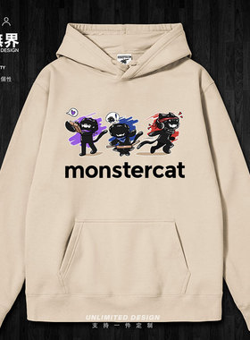 电音猫厂Monstercat原创卡通插画连帽卫衣男女春秋装外套设 无界