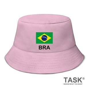巴西Brazil国家帽子渔夫帽男女装 无界 钓鱼帽太阳帽学生防晒帽设