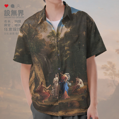 世界名画帕里斯的评判阿短袖衬衫