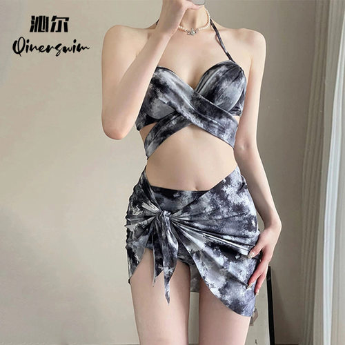 比基尼泳衣女款分体三件套性感钢托聚拢修身显瘦时尚温泉泳衣批发