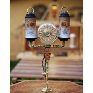 黄铜双头气罐灯架多功能组合转接器1/4转接38explore灯户外露营灯