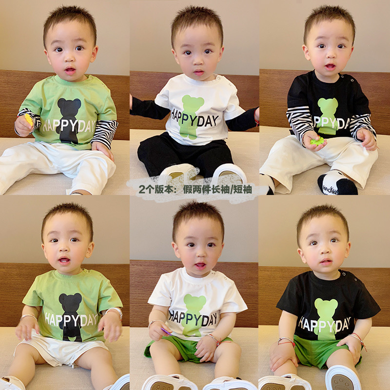 儿童短袖t恤夏季宝宝小熊女童T恤