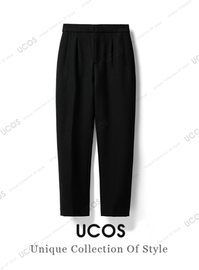 羊毛极简舒适窄脚中腰百搭弹力休闲西装裤时尚秋冬潮流 - YGAW091