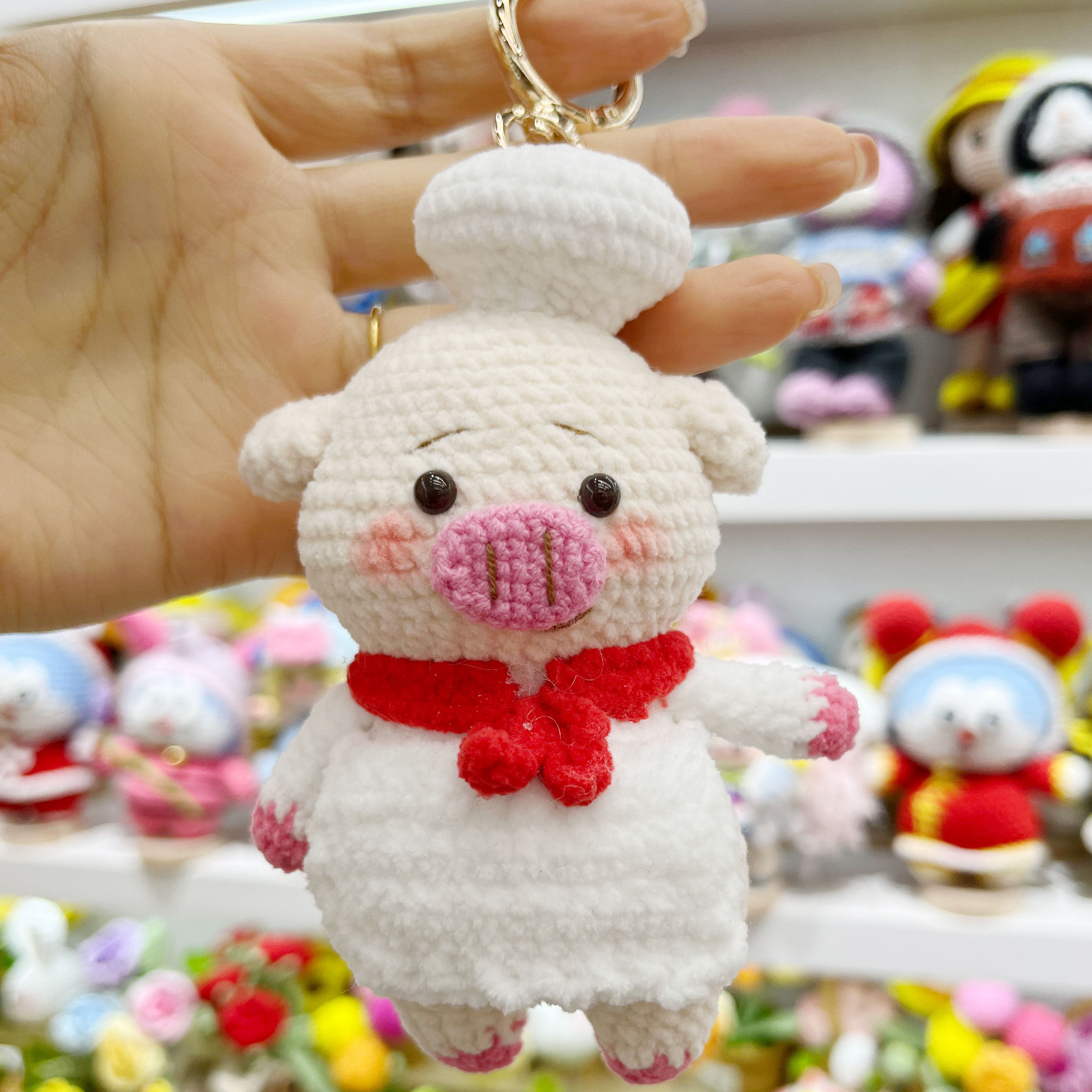 手工编织玩偶猪猪军团毛线diy材料包成品可爱小猪挂件礼物钥匙扣