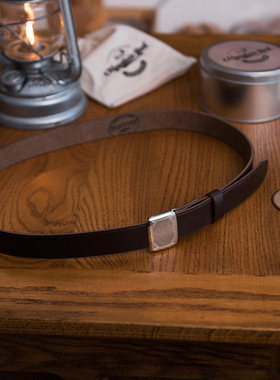 1920’s年代风格绅士合页扣皮带 美国Horween CXL霍尔文 纯铜扣头