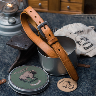 Mountain rock workshop 山岩 女腰带2.3CM  水洗做旧 植鞣牛皮