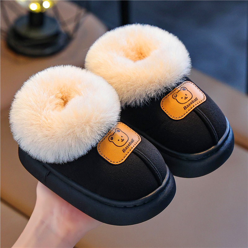 儿童加绒男孩小宝宝包跟棉鞋