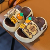 Детские слайдеры, летние мультяшные нескользящие тапочки для мальчиков, мягкая подошва