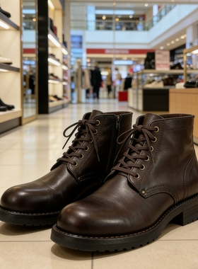 Visvimlaoliu25ss brigadier 6孔泥染复古做旧真皮手工固特异男靴