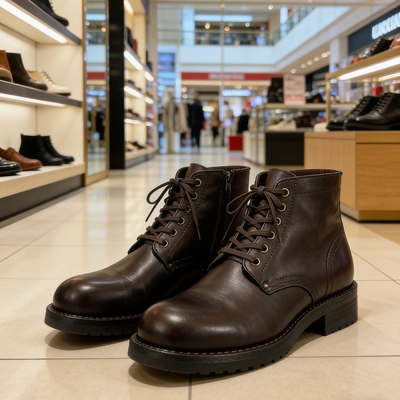 Visvimlaoliu25ss brigadier 6孔泥染复古做旧真皮手工固特异男靴