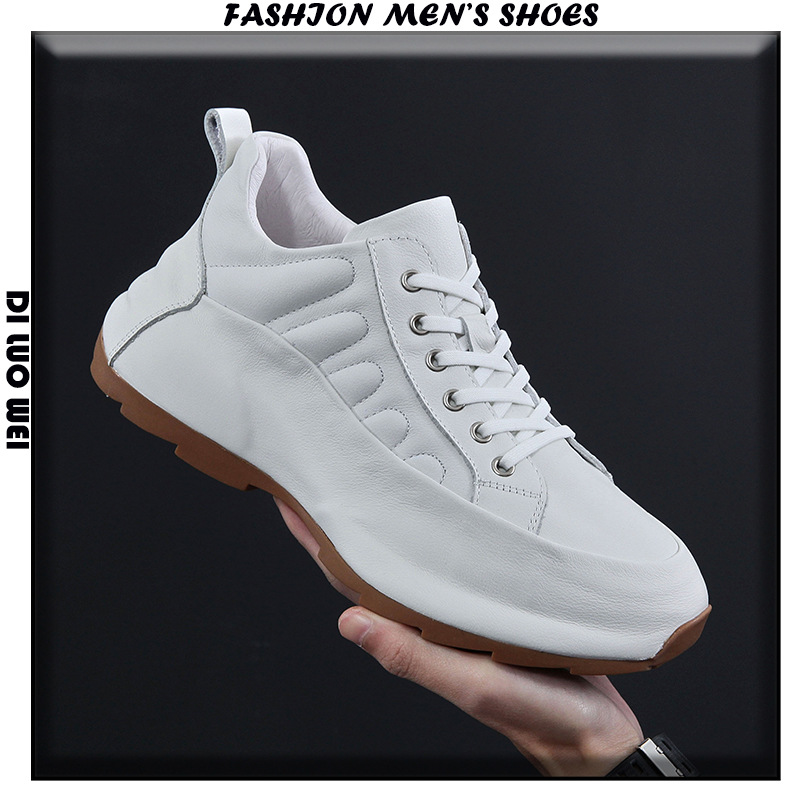 欧洲站2023春季头层牛皮男鞋休闲百搭超轻透气潮男包底鞋固特异