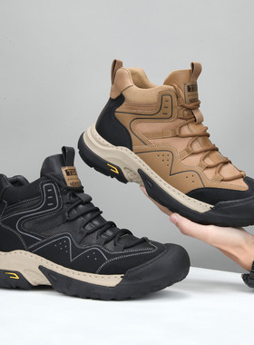 欧洲站轻奢网红爆款头层牛皮户外男鞋时尚百搭潮流运动休闲鞋新款