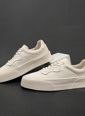 真皮板鞋男款潮流百搭鞋子欧洲站男鞋男士小白鞋轻奢高端小众潮鞋