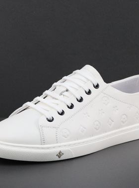 欧洲站男鞋真皮小白鞋脚蹬懒人休闲鞋头层牛皮平跟软底潮流潮牌