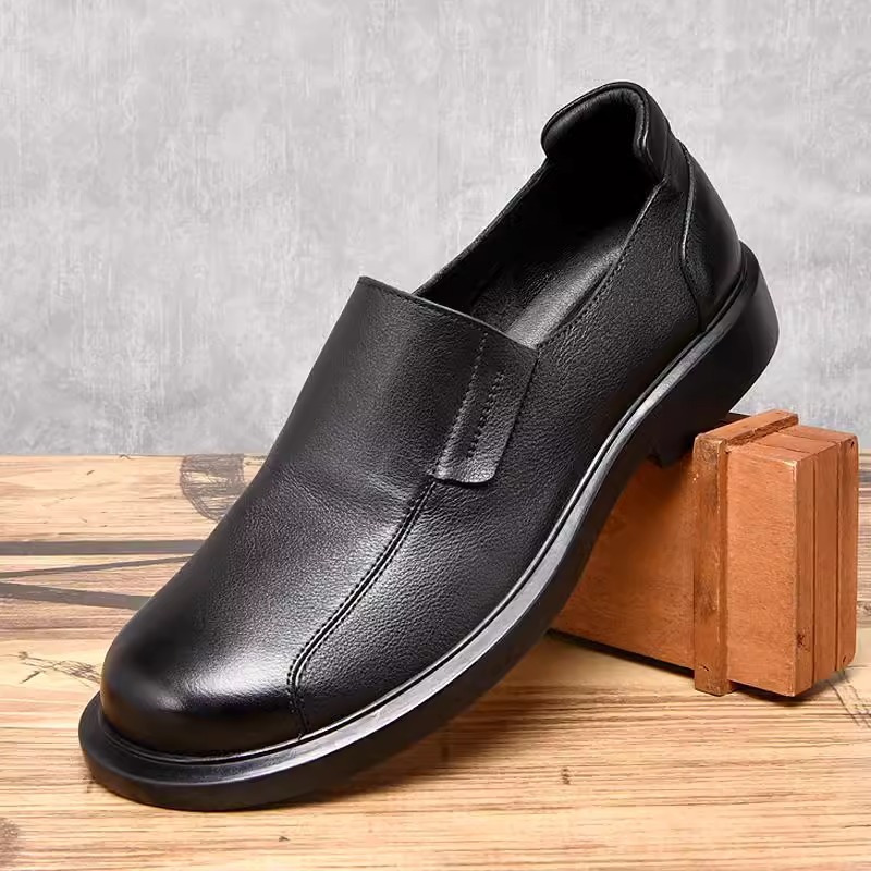 真皮休闲皮鞋男2025秋季系带时尚商务皮鞋透气英伦潮鞋大头鞋