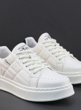 头层牛皮男鞋潮鞋真皮小白鞋男百搭休闲鞋厚底轻便鞋子男运动板鞋