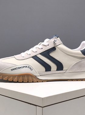 男士轻便潮流防滑软底德训鞋2025新款透气复古舒适百搭运动休闲鞋