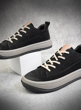 板鞋男欧洲站男鞋男士百搭休闲鞋男款男式韩版真皮男生鞋子小丑鞋